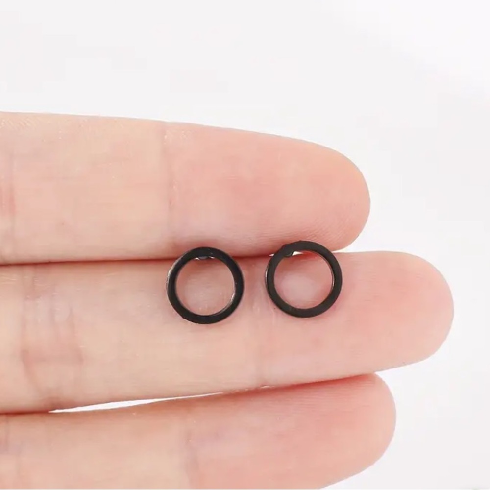 BOGO! Dainty Circle earrings in Color Black - Boutique NEW